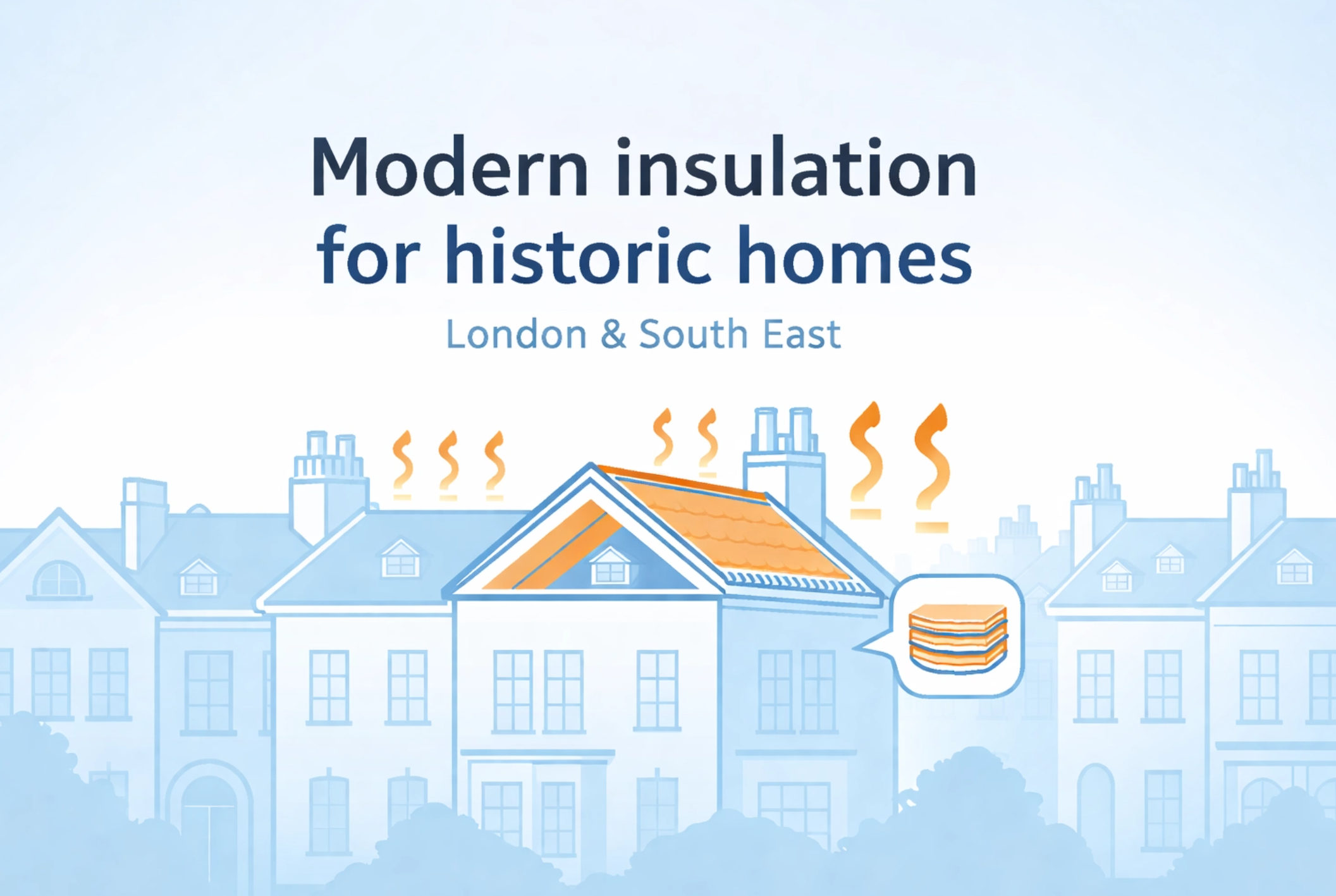 Cross-section showing heat escaping a Victorian brick wall in a historic London home during winter.
