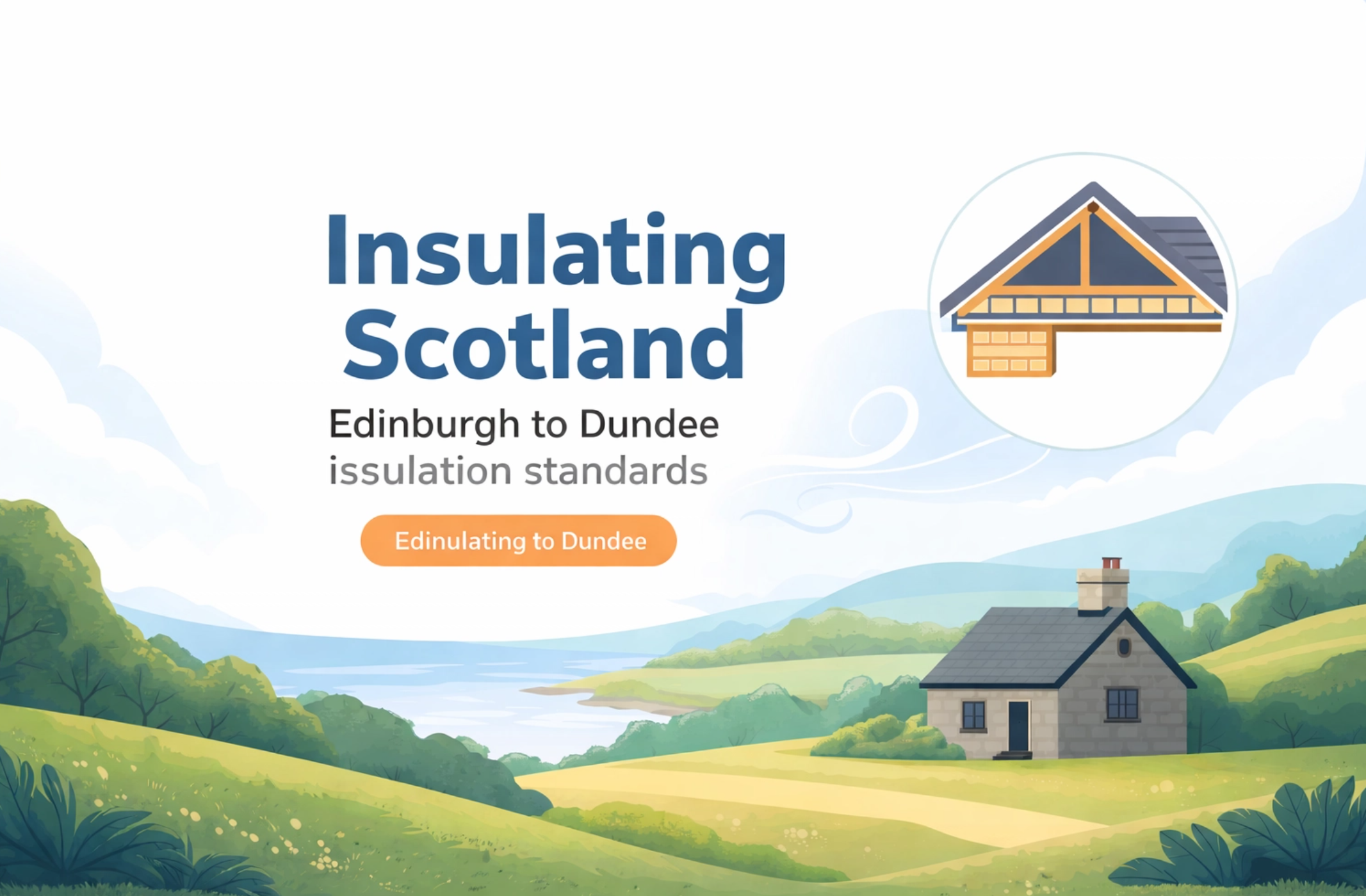 Scottish countryside landscape with a stone cottage illustrating heat loss and insulation needs